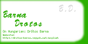 barna drotos business card
