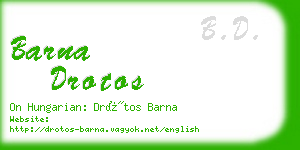 barna drotos business card